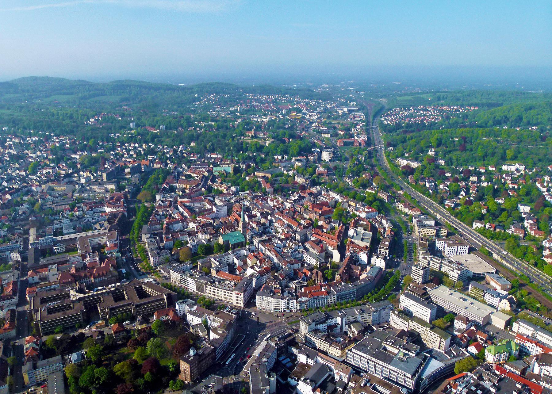 Aeral view on the City of Bielefeld