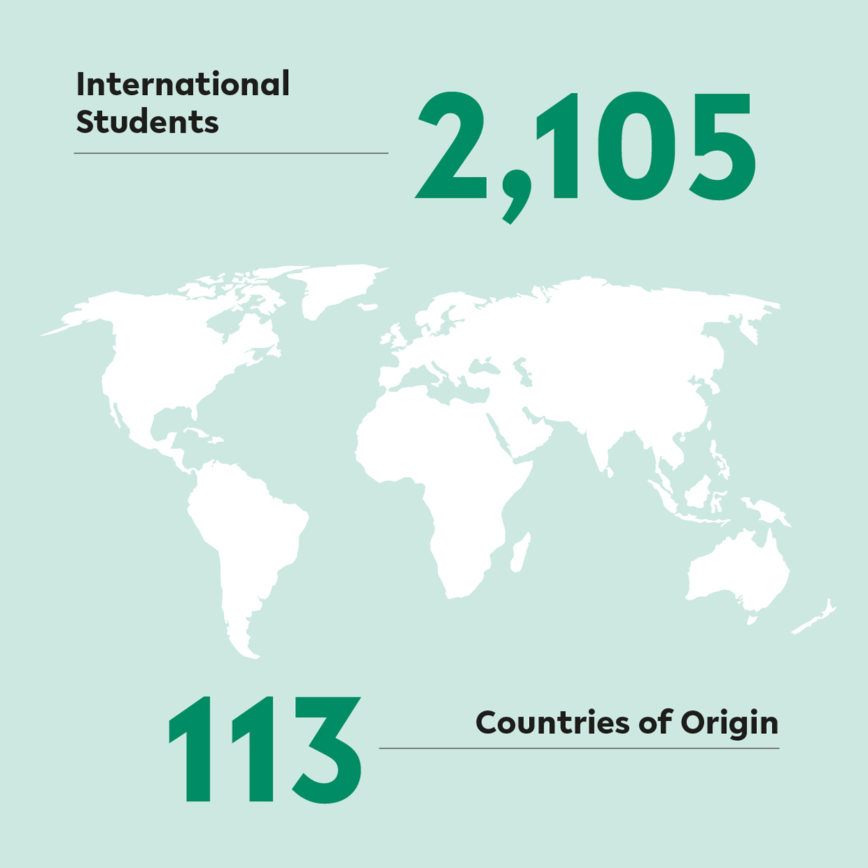 2.105 international students from 113 countries are studying at Bielefeld University.