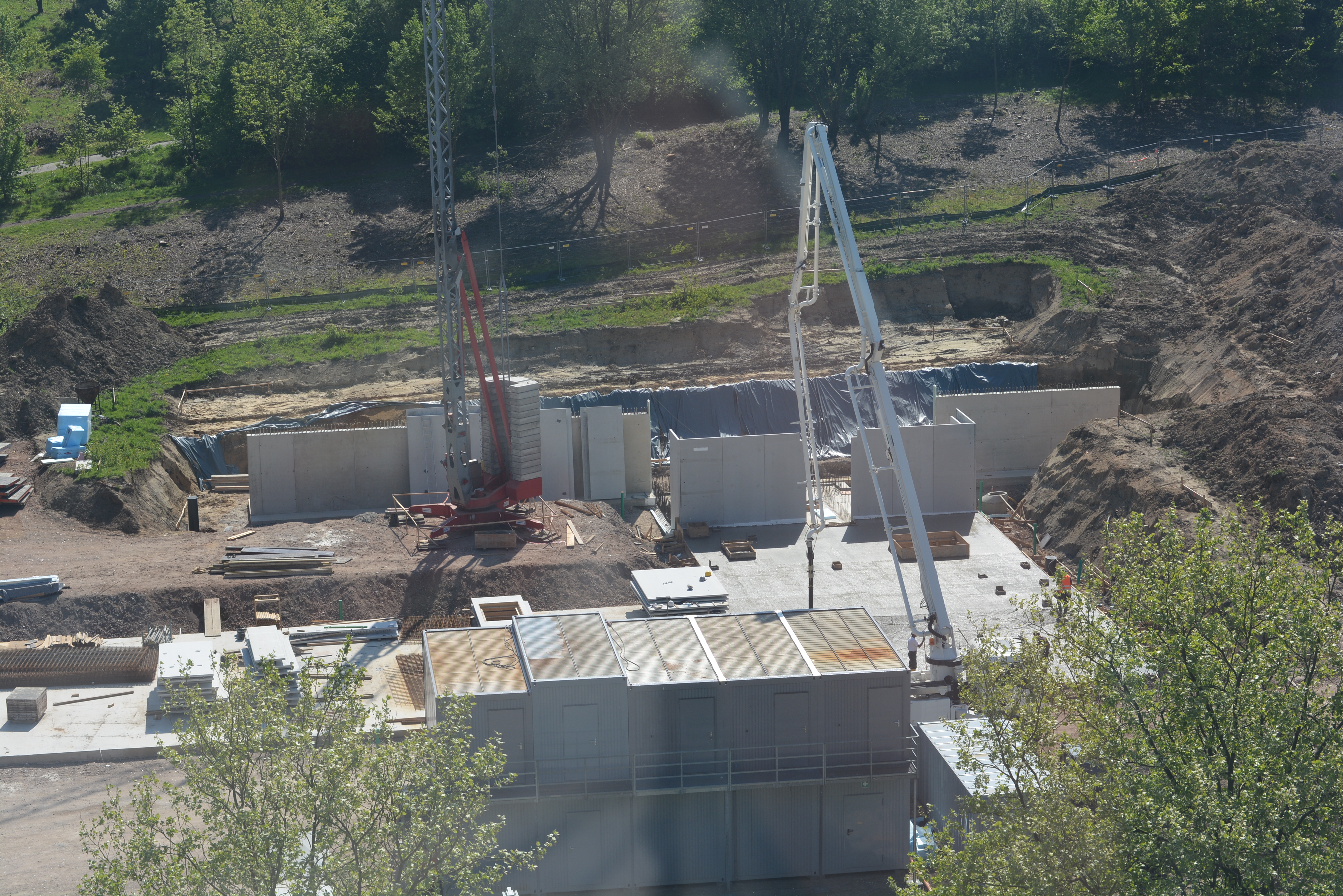 Areal view on the site, where the base plate is set
