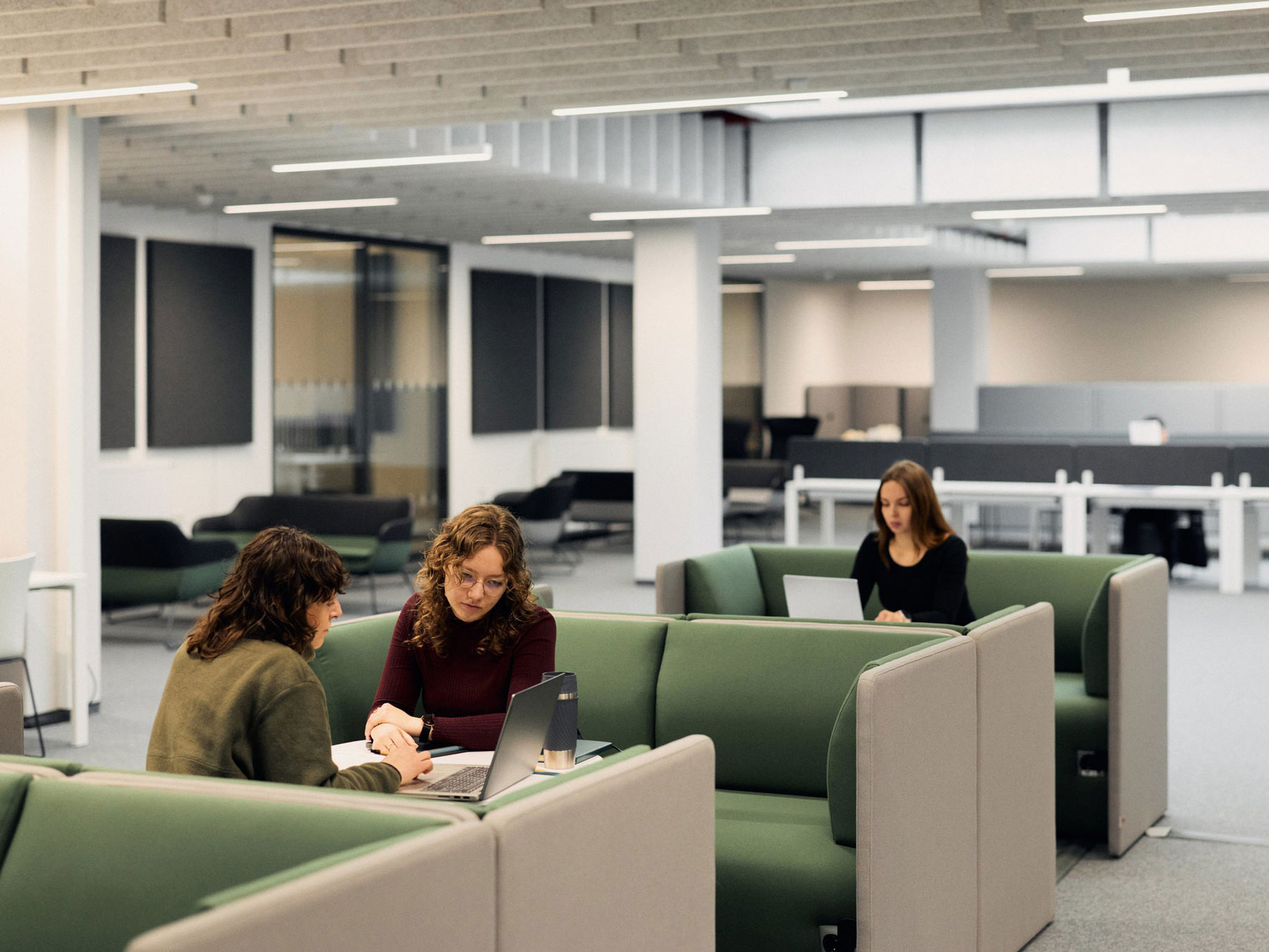 Studierende am arbeiten im Learning Space