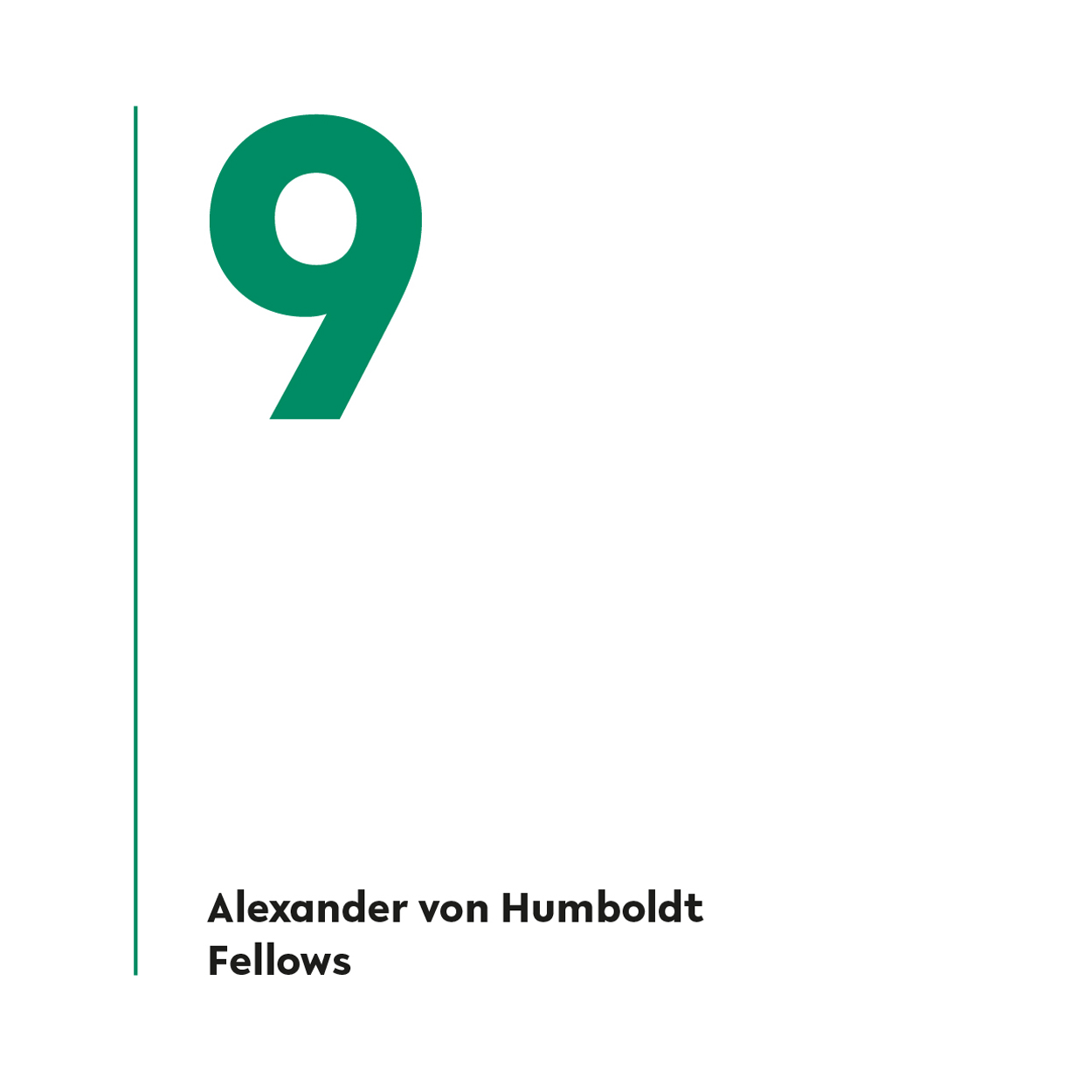 Of all international students at Bielefeld University, 9 are sponsored by Alexander von Humboldt Fellowships. 