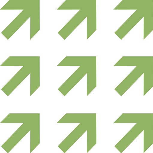 Graphische Element: 9 grünen Pfeile