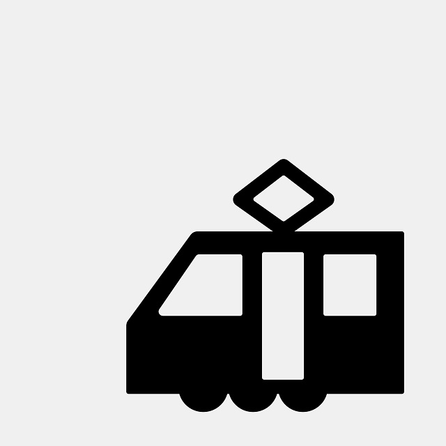 Tile with a tram as a pictogram.