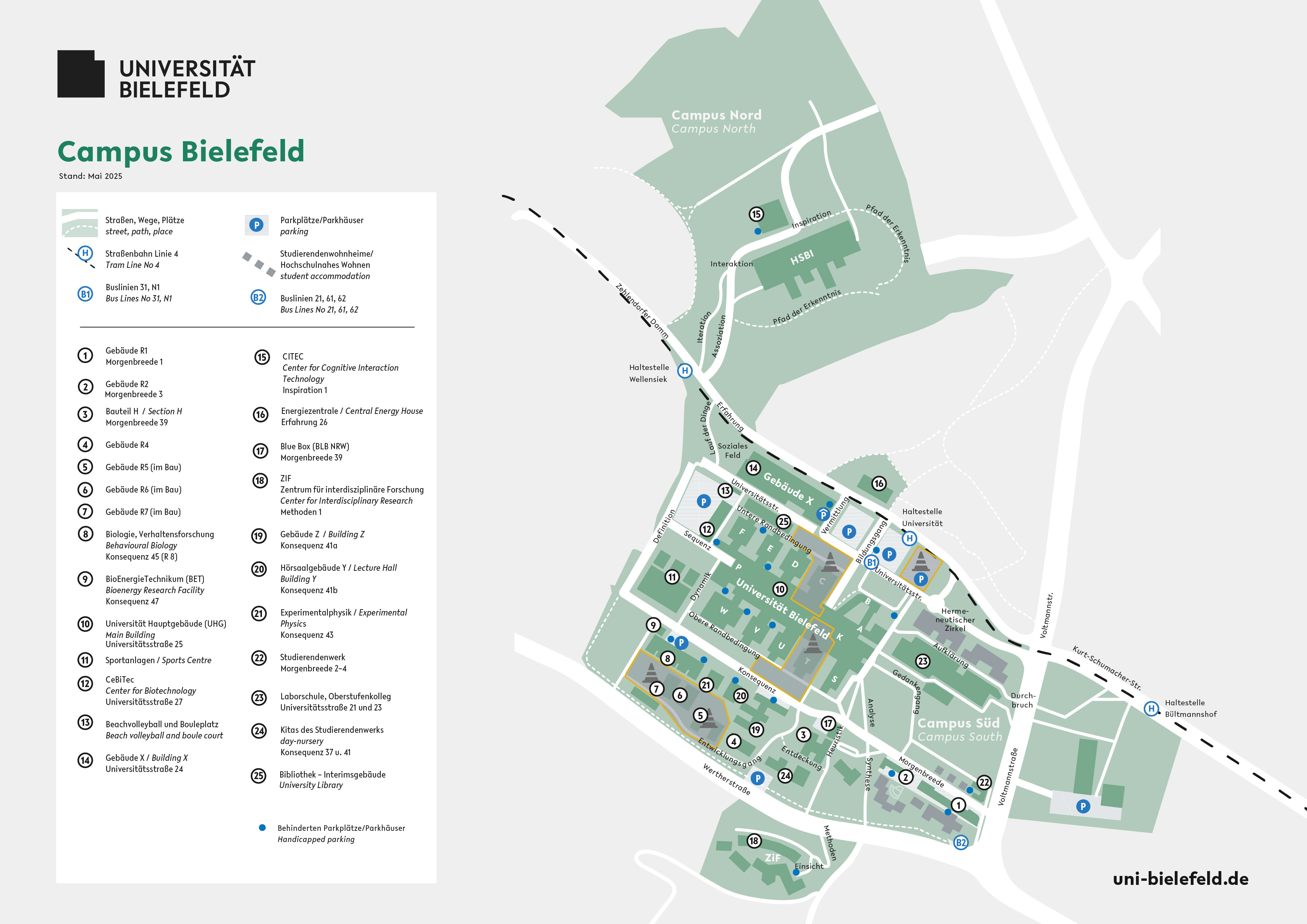 Campusplan Uni Bielefeld