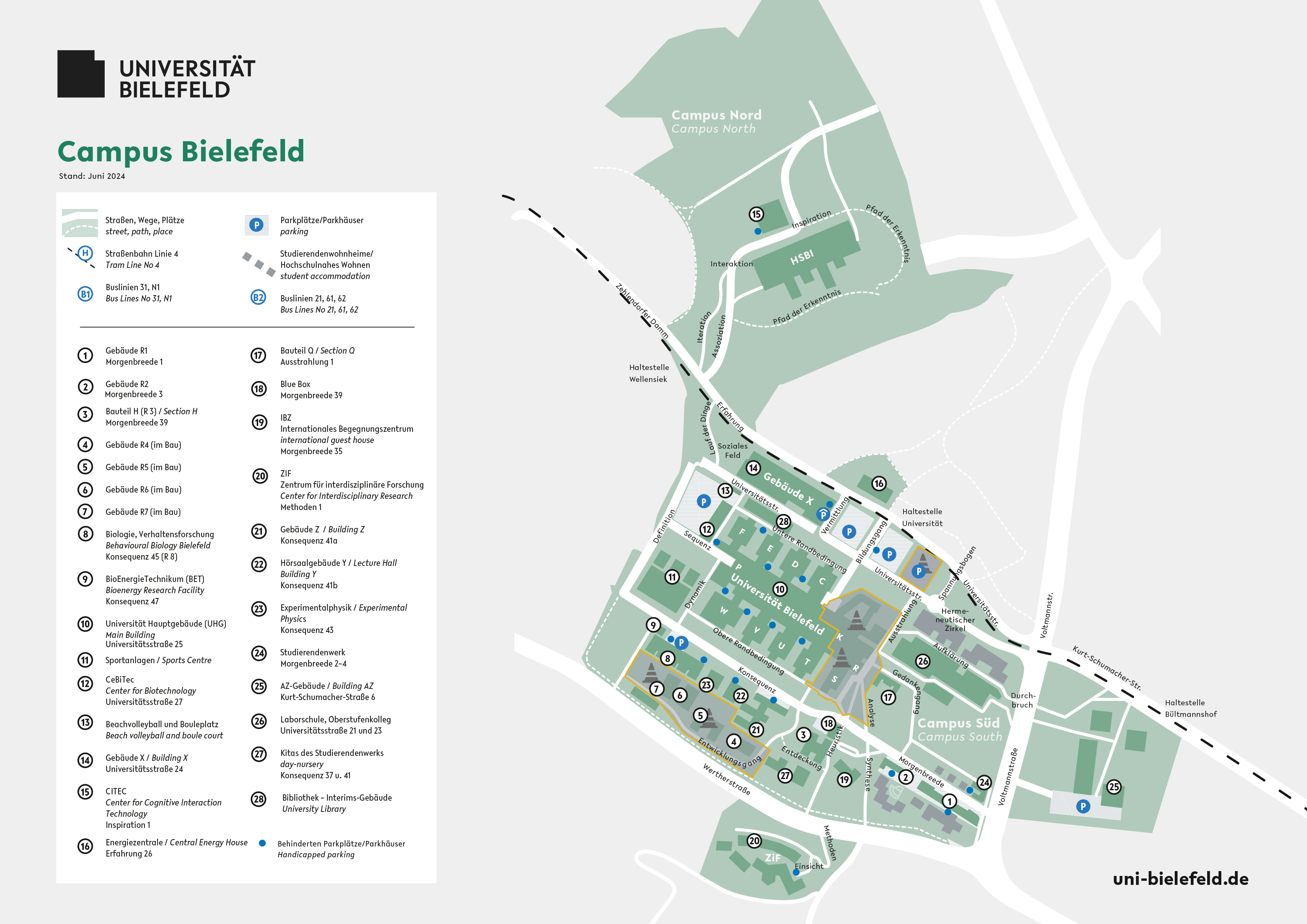 campus map with all buildings
