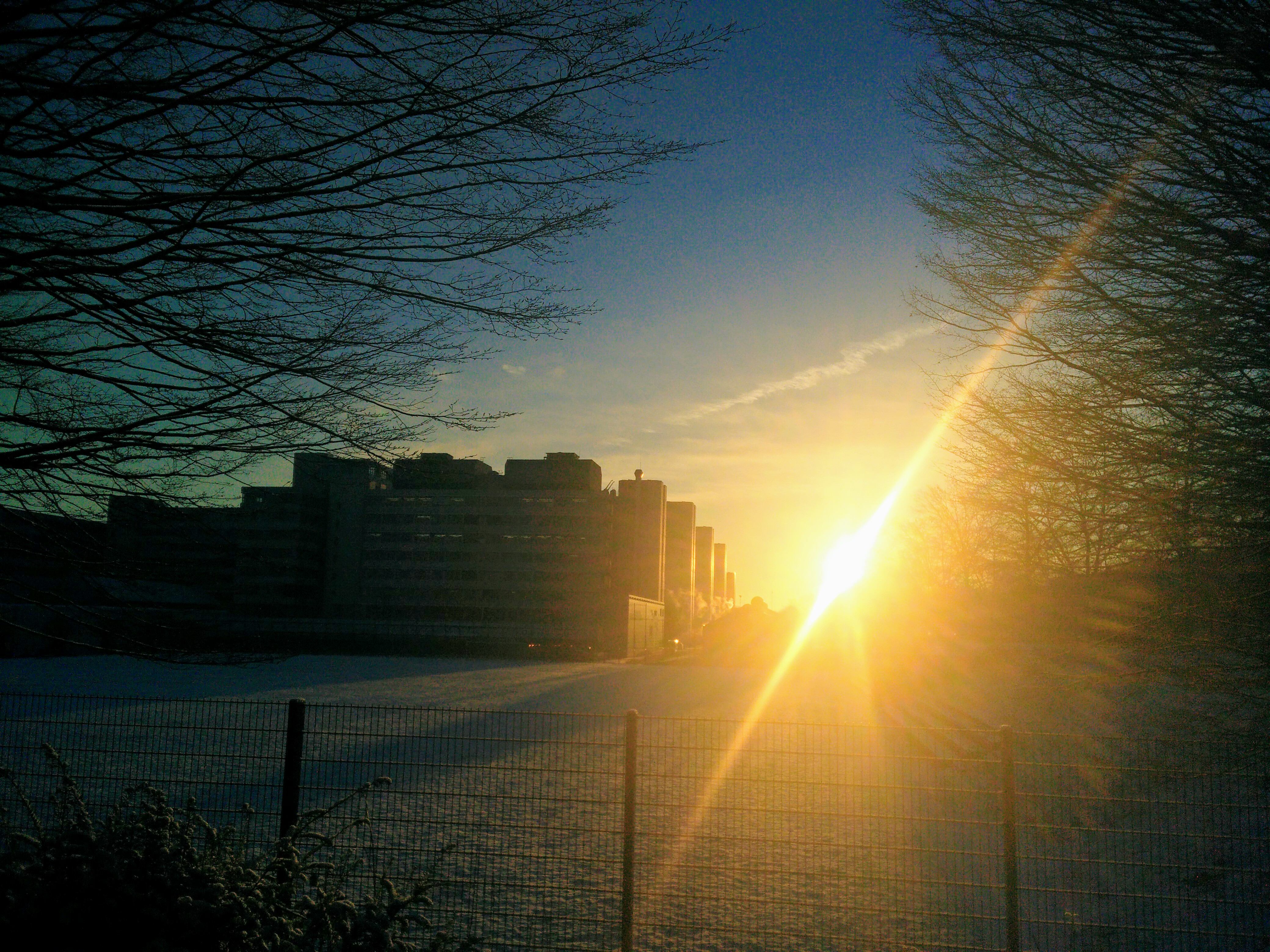 Sonnenuntergang neben der Uni