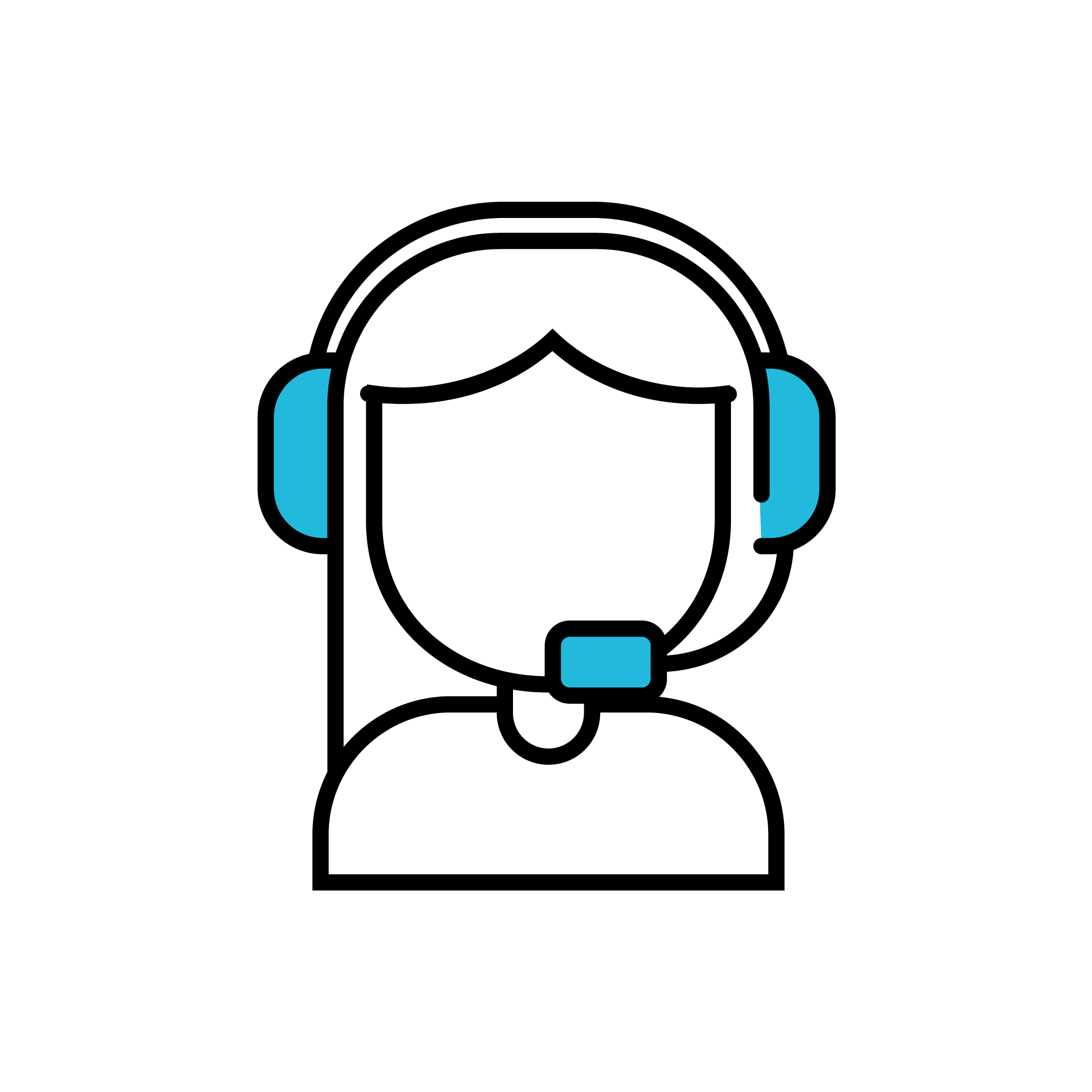 Icon/Zeichnung von einer Person mit Headset