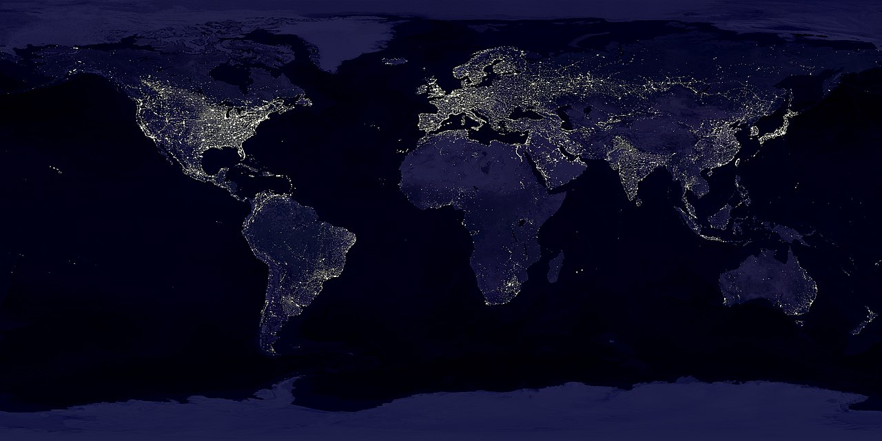 A nighttime foto of the americas taken from space