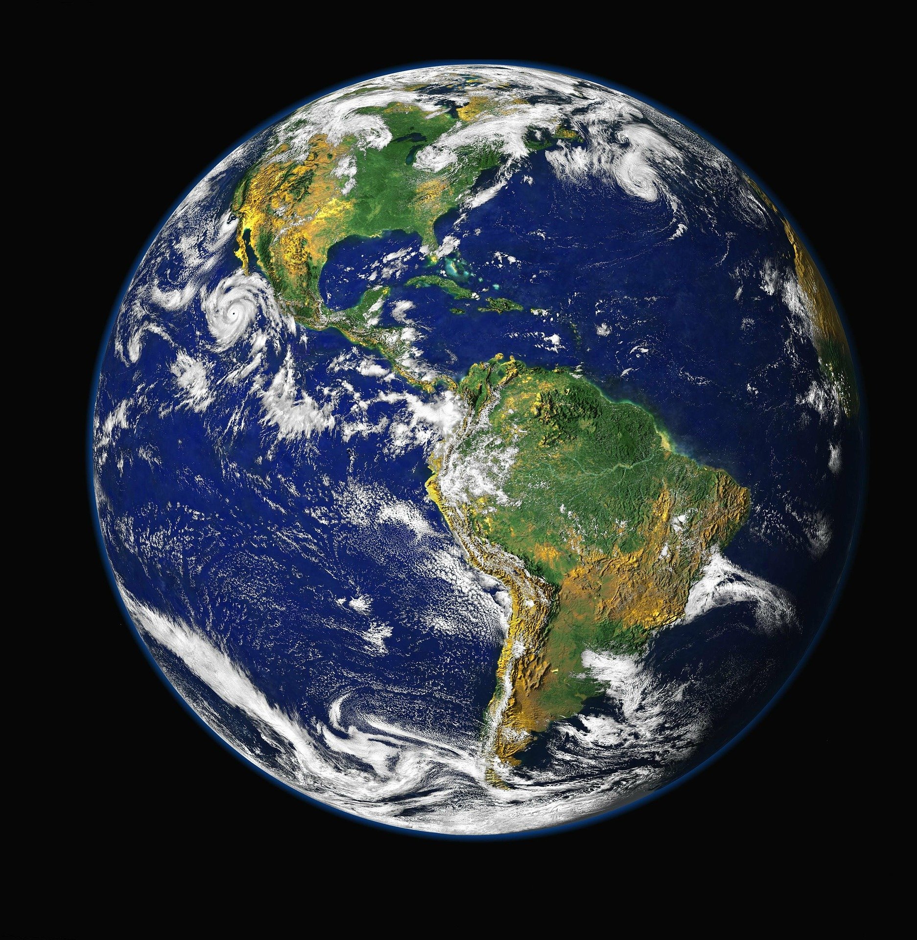 Kachel Internationales. Bild der Erde aus dem Weltall