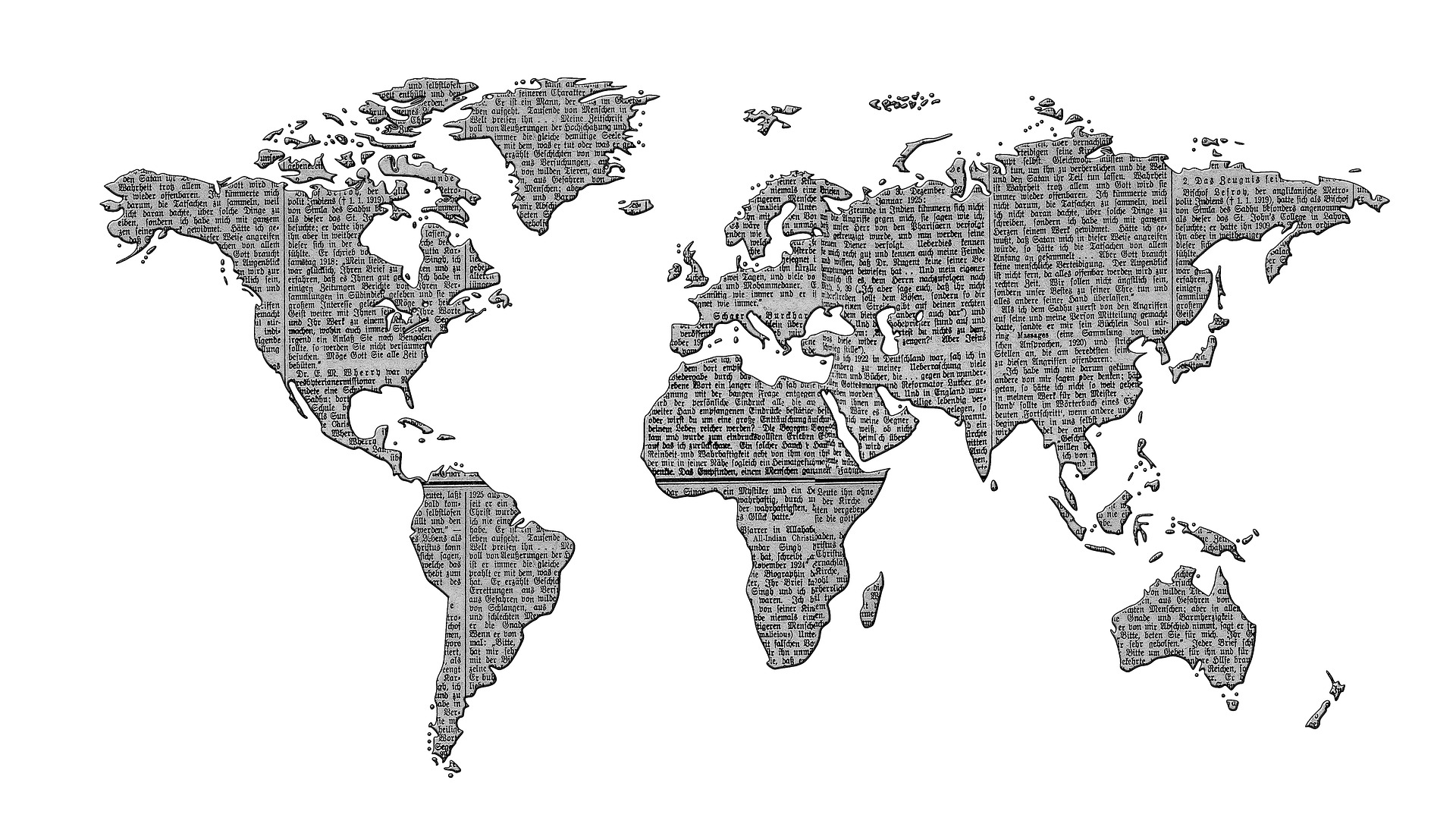 paper articels cut as map of the americas