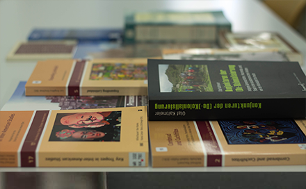 Books on a table