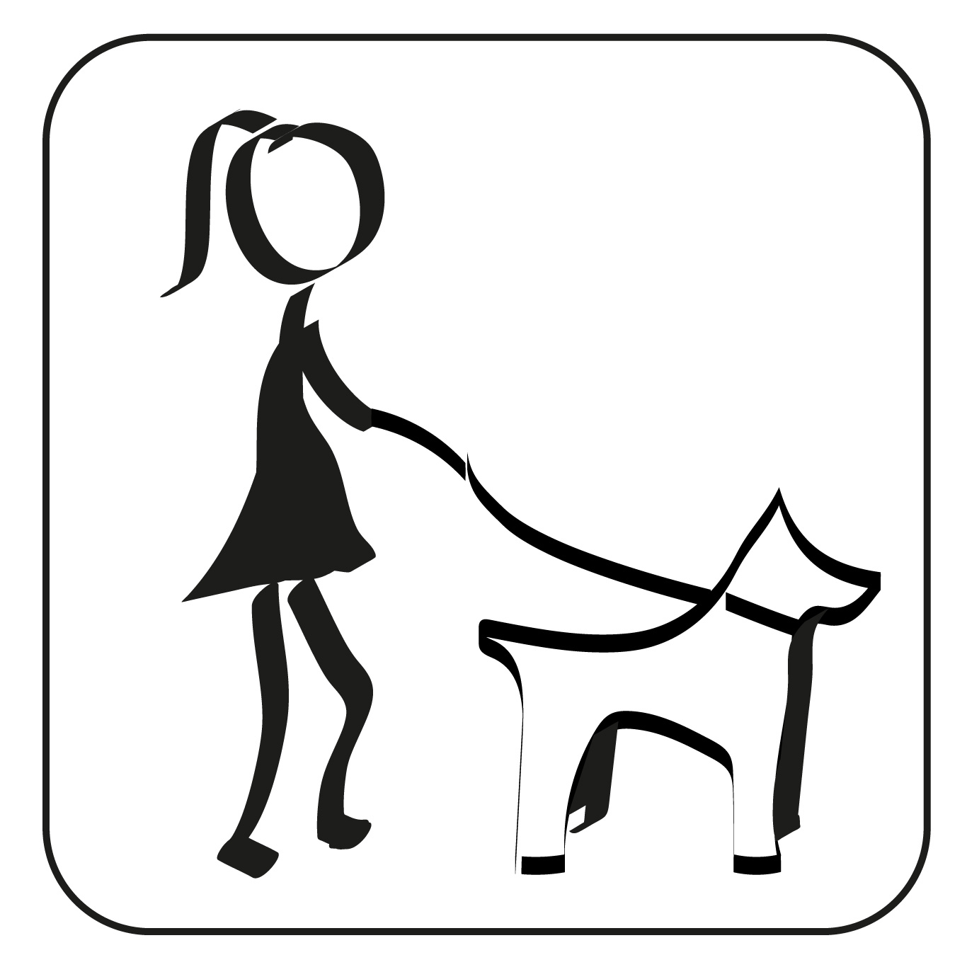 Frau mit Blindenhund Icon