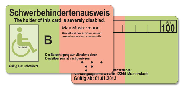 the new severely disabled person's card