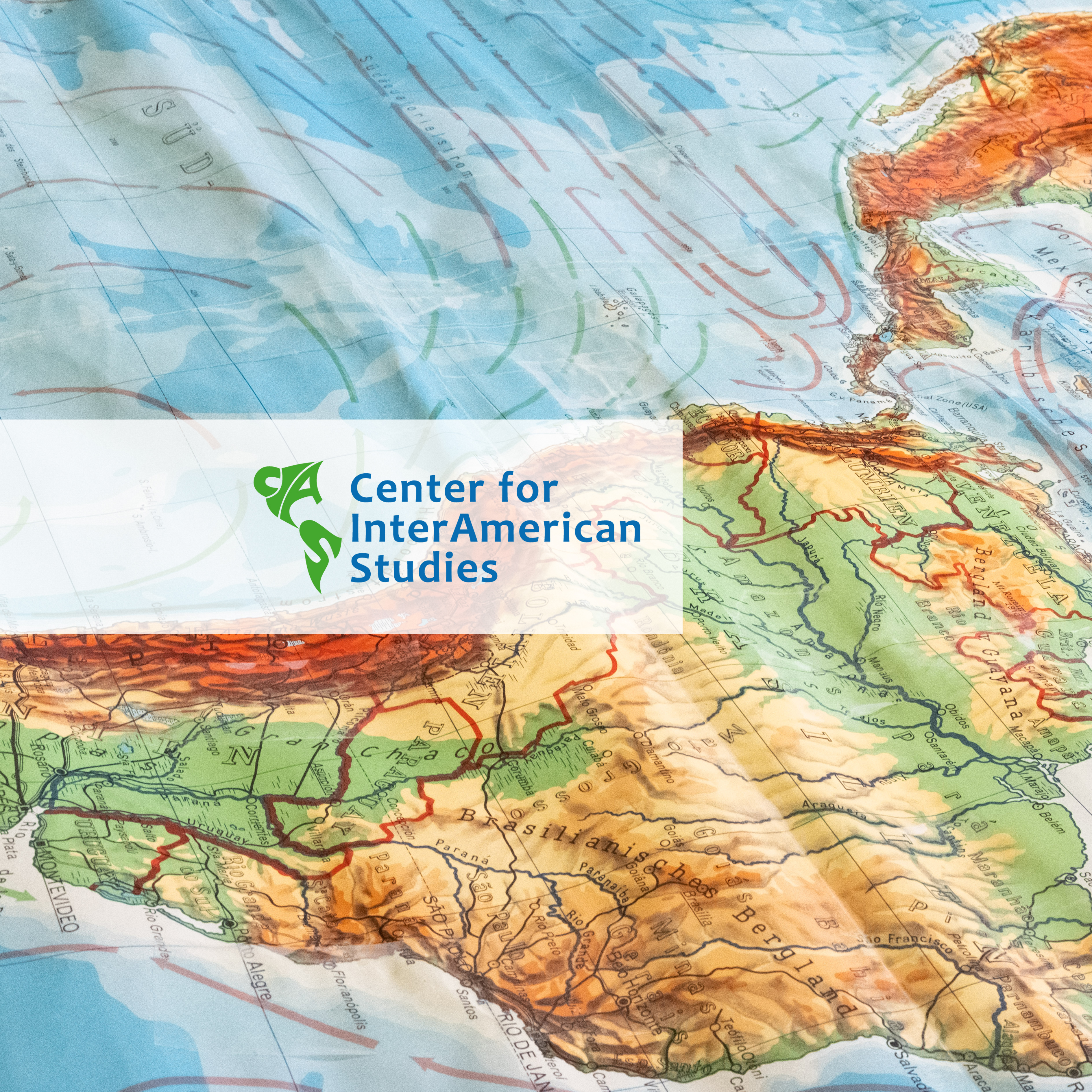 map of the americas and the logo of the center for interamerican studies