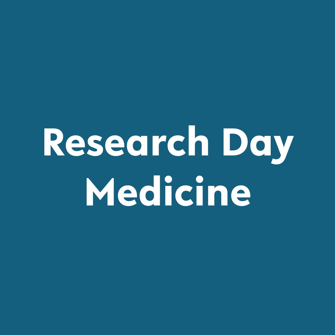 Blue Square with Text: Research Day Medicine