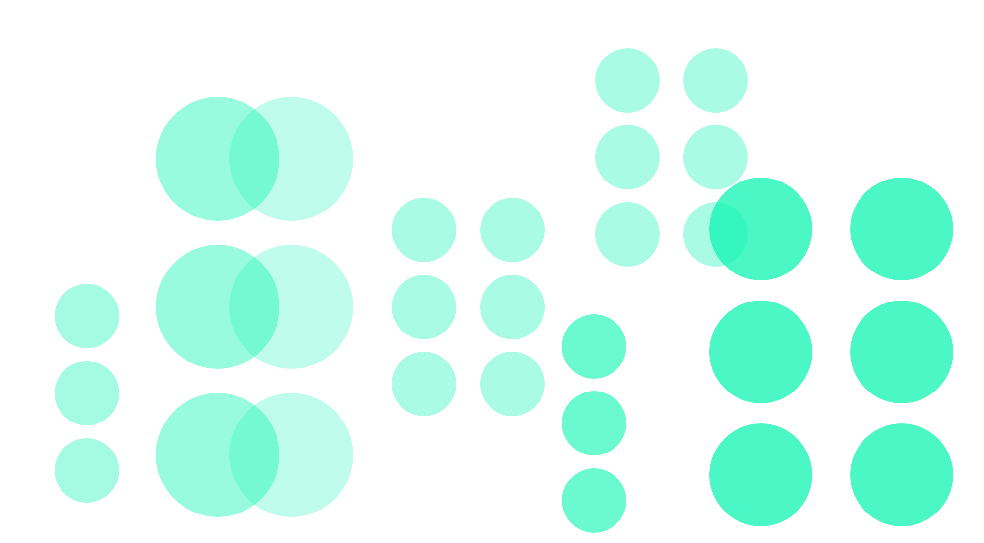 Decorative graphic with green dots on white background