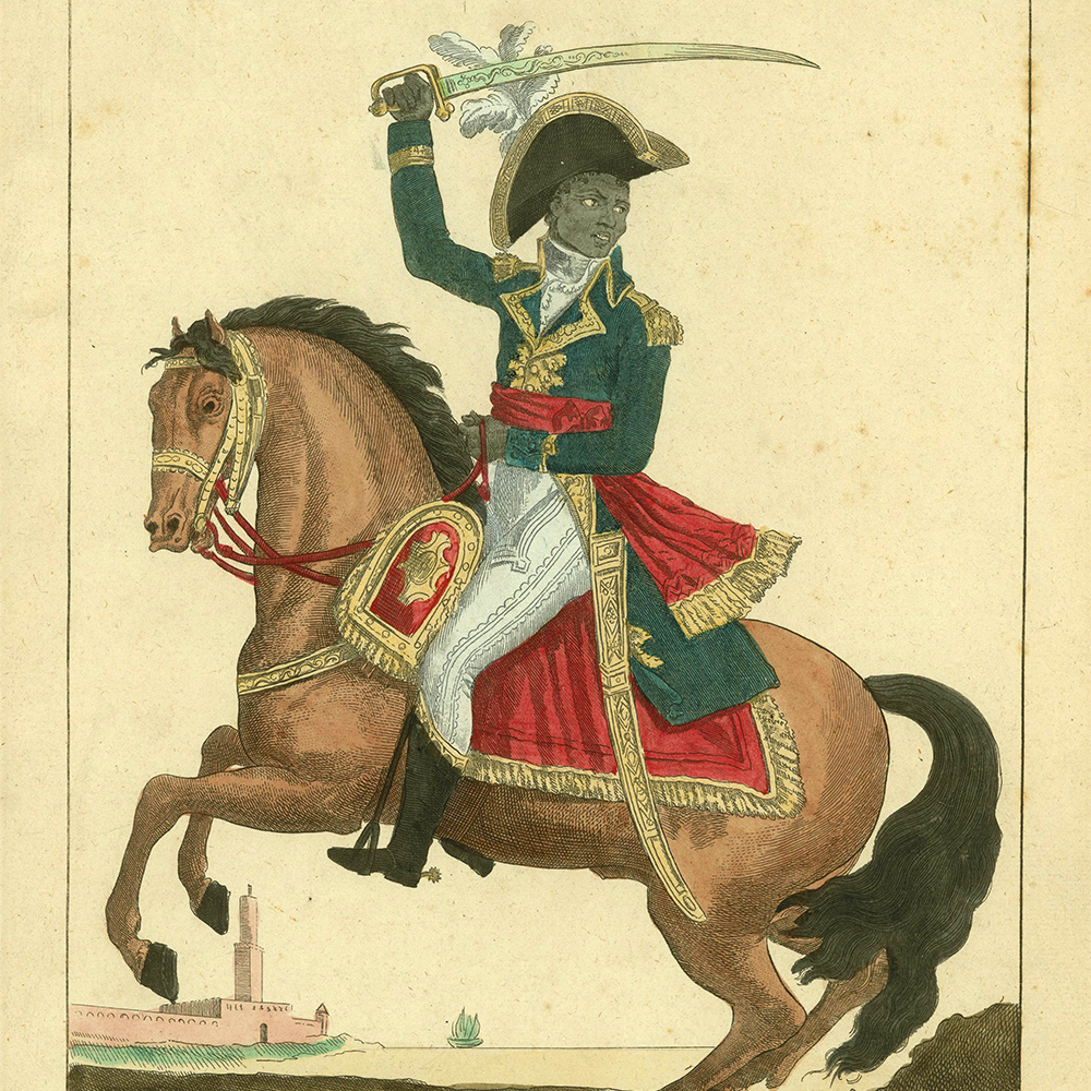 Französische Gravur des Anführers der Haitanischen Revolution Toussaint Louverture