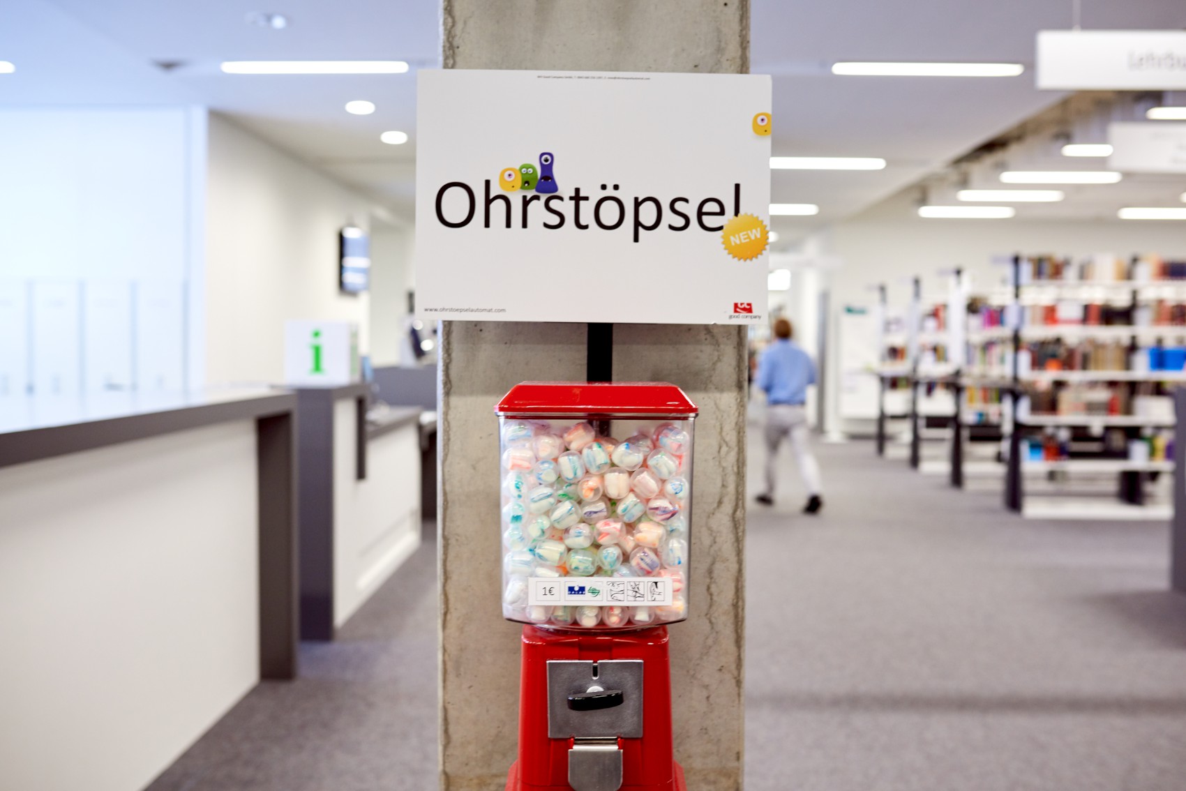 Ohrstpselautomat in der Bibliothek