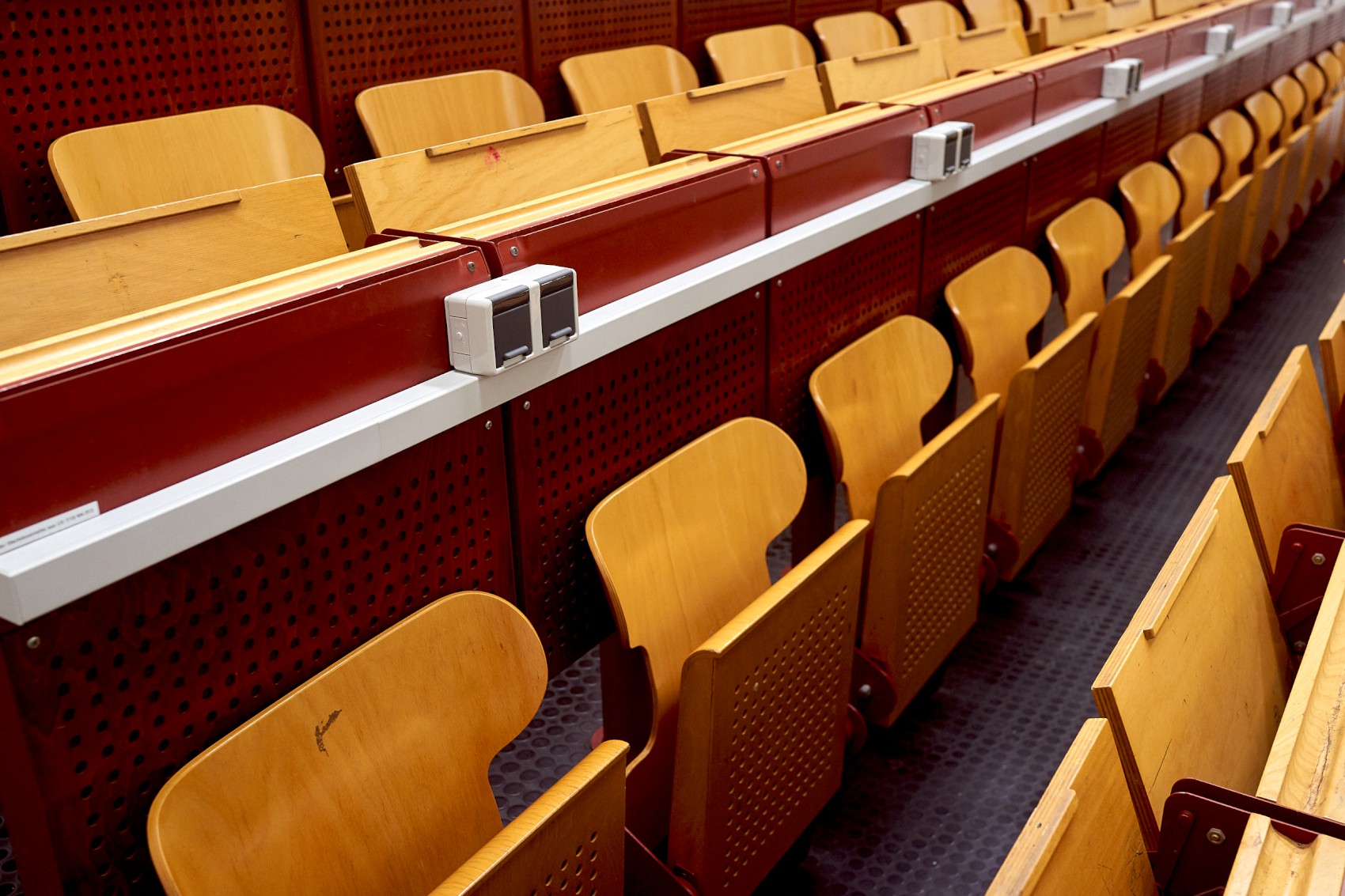 Seats in a lecture hall in Bielefeld University's main building.