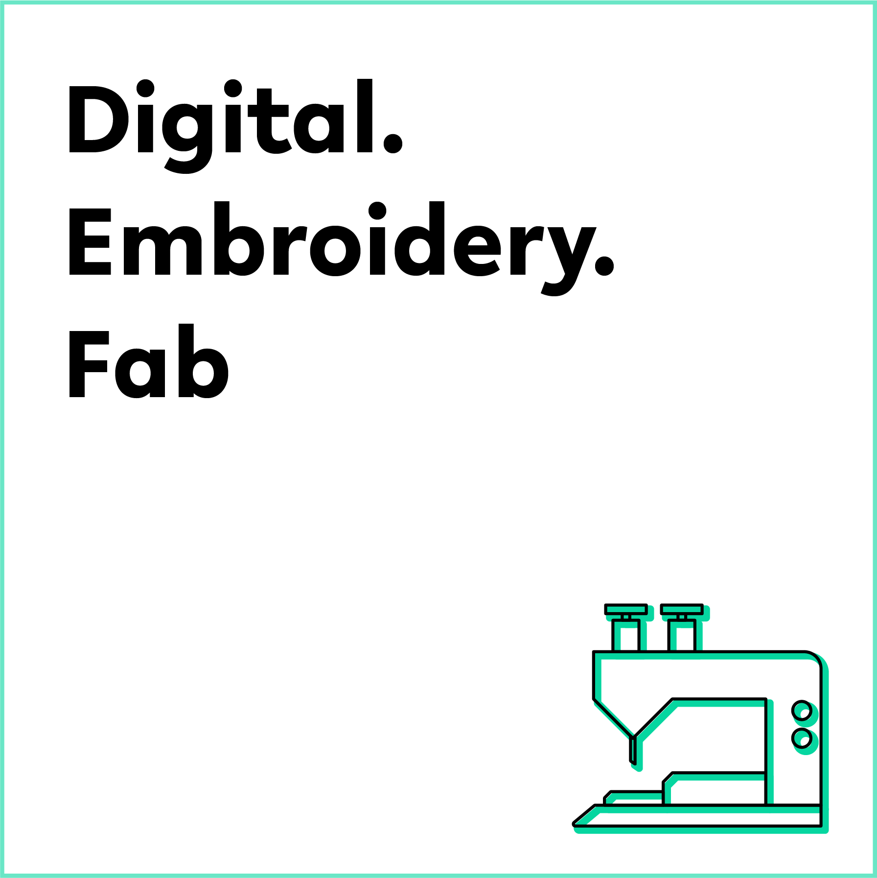 Icon für Digital Embroidery Fab mit kleiner Nähmaschine