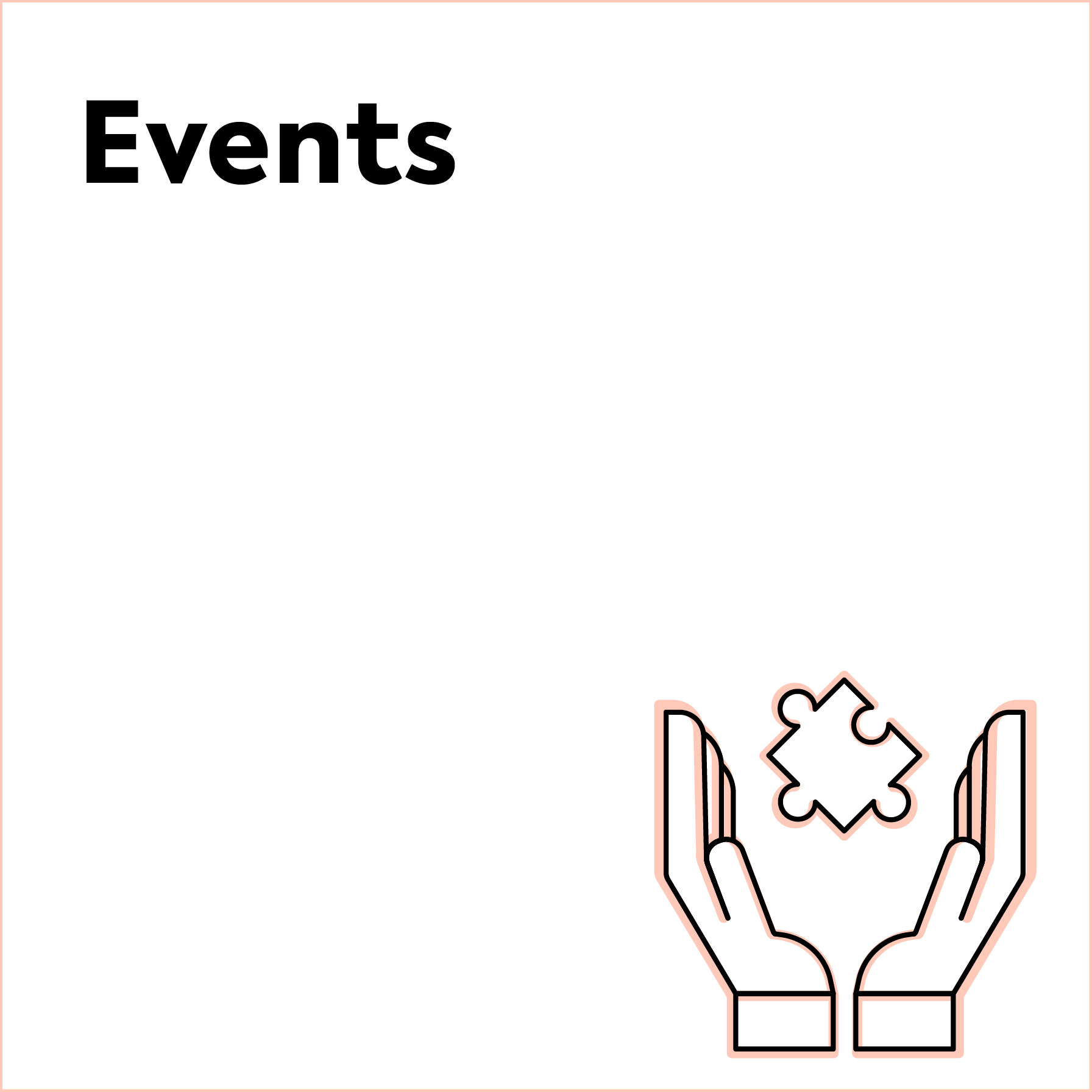 Icon mit Händen und Puzzleteil für Events