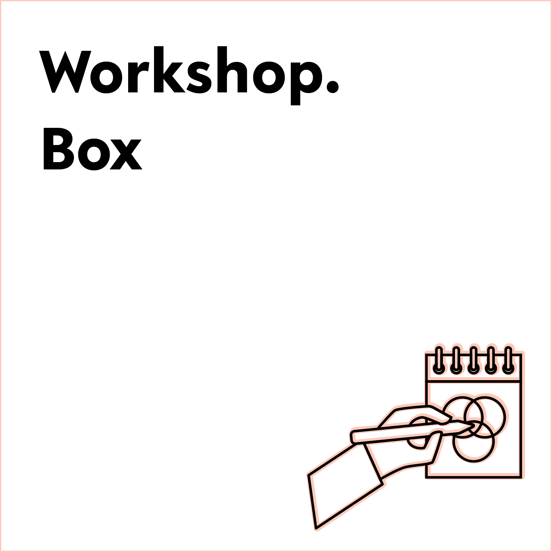 Icon mit zeichnender Hand für Workshop Box