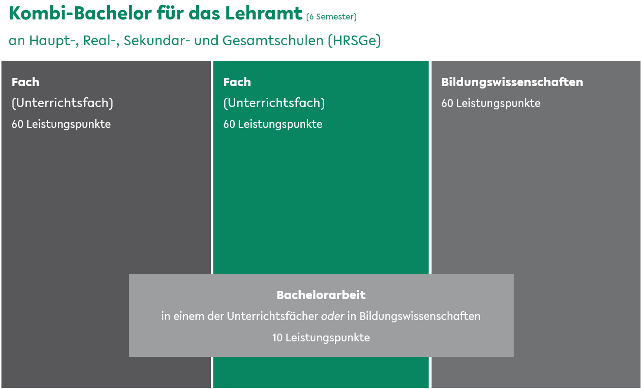 Kombi-Bachelor für das Lehramt an Haupt-, Real-, Sekundar- und Gesamtschulen