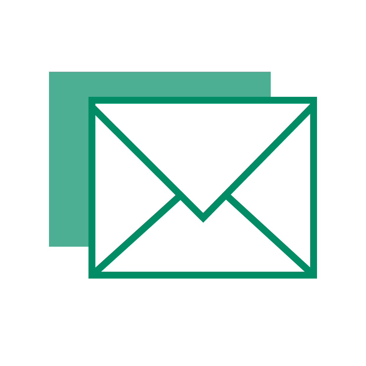 Grünes Symbol von einem Briefumschlag