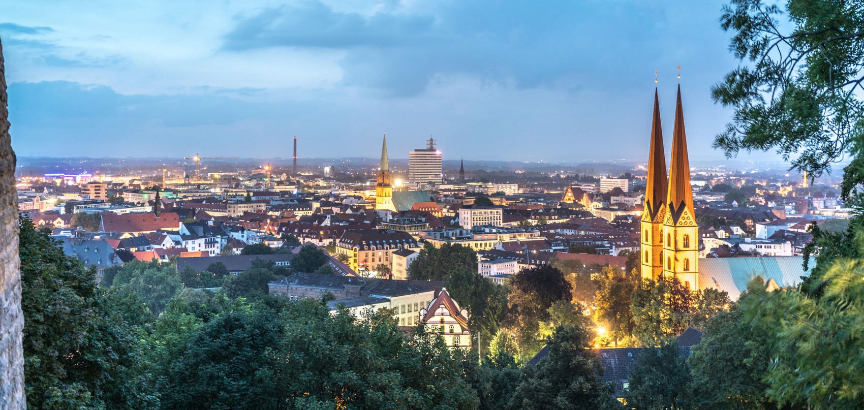 Blick über Skyline von Bielefeld