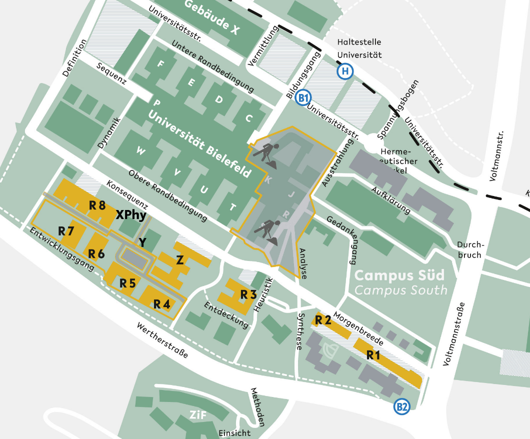 Campusplan mit Medizingebäuden