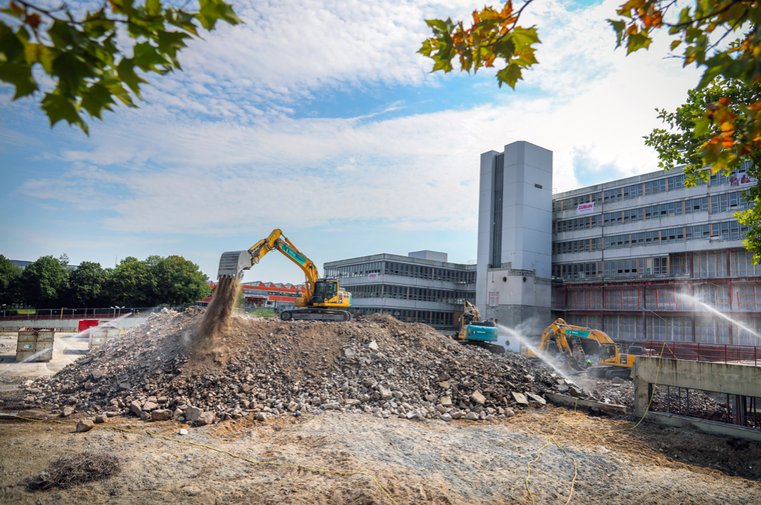 A excavator in action