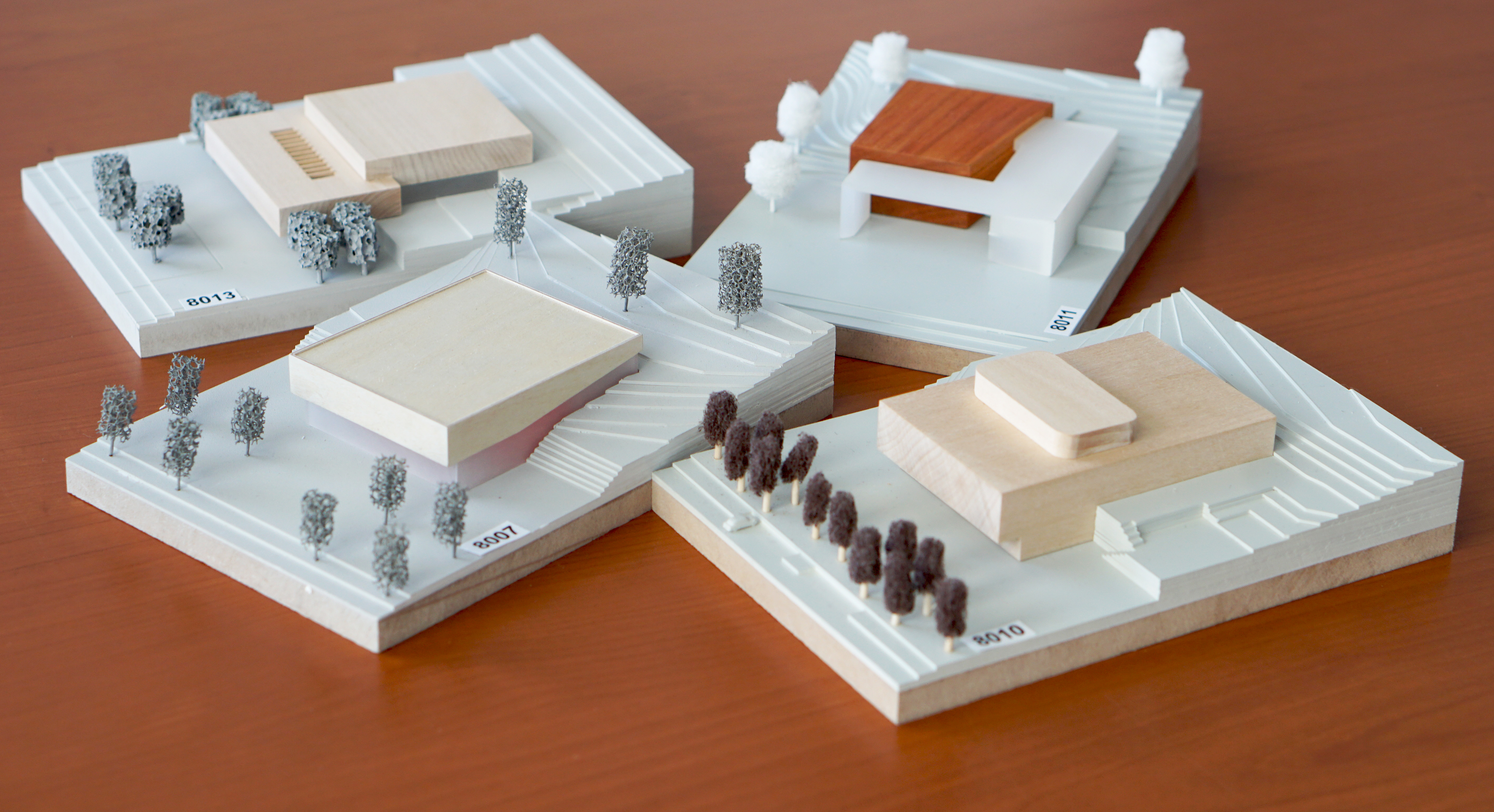 Four models for the new building at the architecture contest