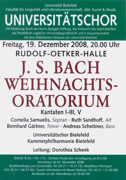 Plakat für das Konzert am 19. Dezember 2008