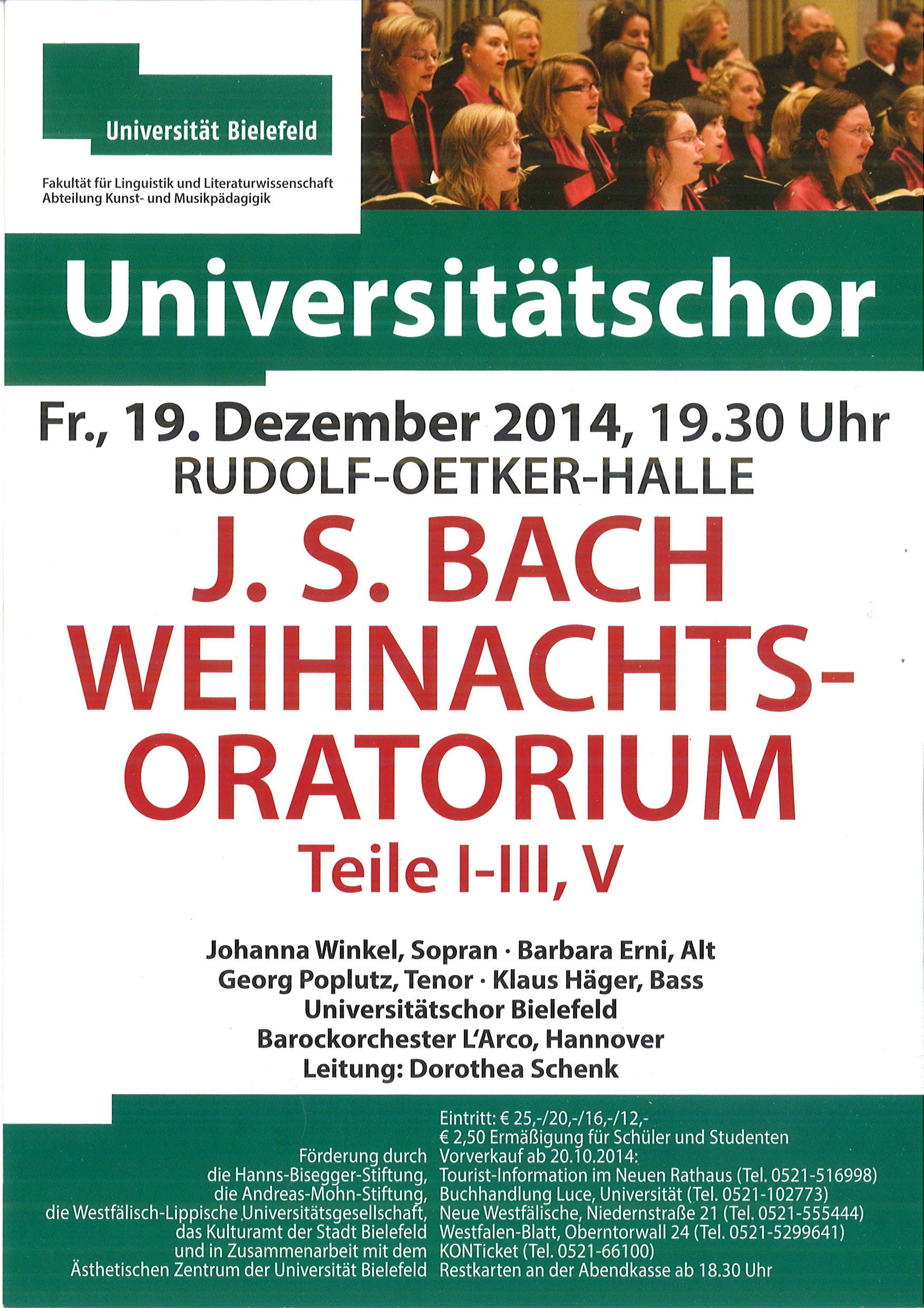 Plakat für das Konzert am 19. Dezember 2014