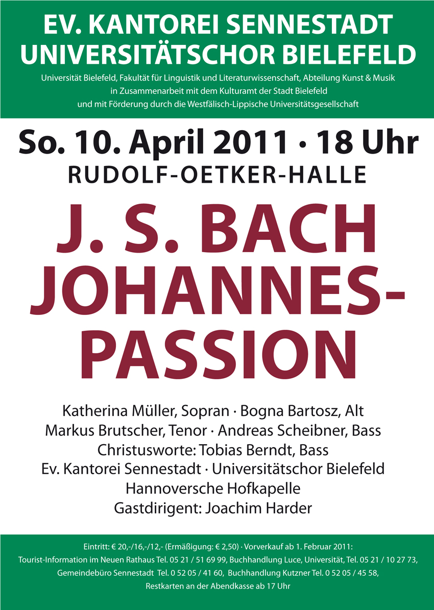 Plakat für das Konzert am 10. April 2011