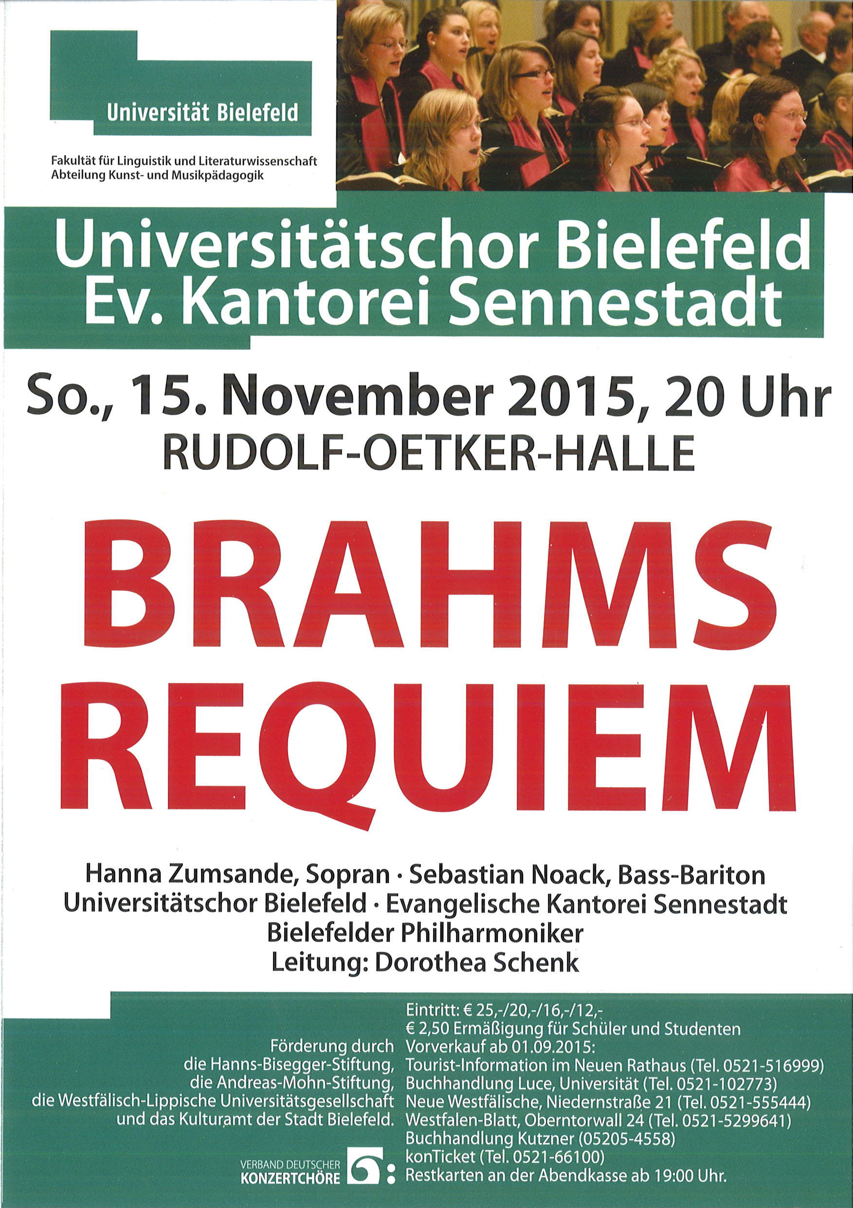 Plakat für das Konzert am 15. November 2015