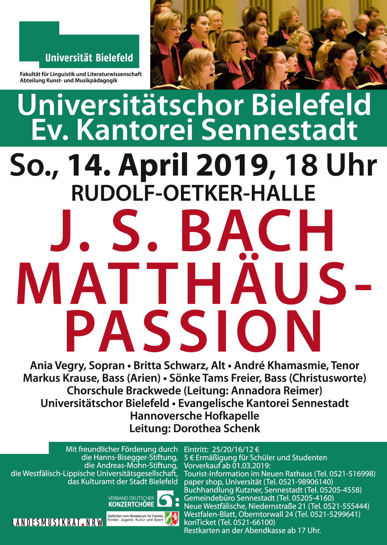 Plakat für das Konzert am 14. April 2019