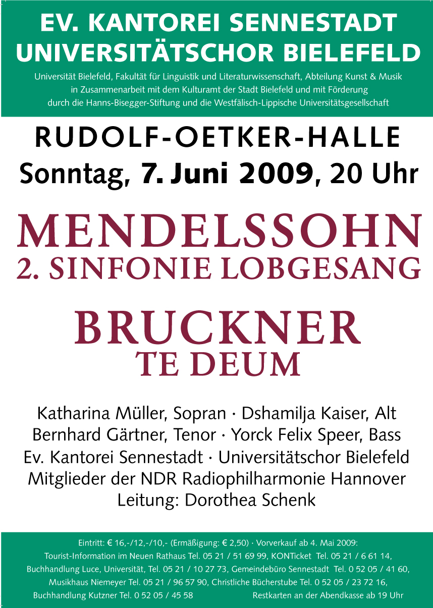Plakat für das Konzert am 7. Juni 2009