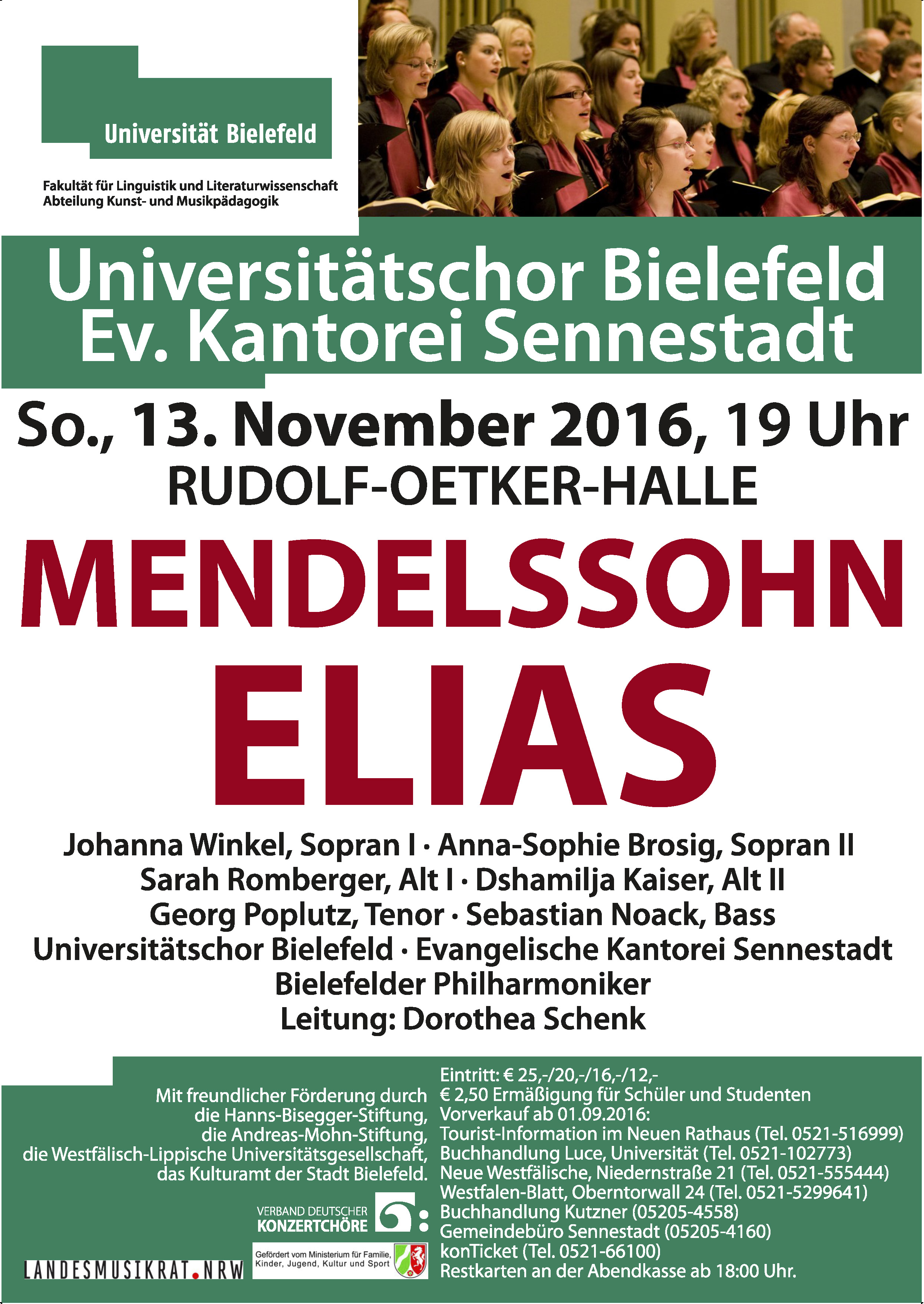 Plakat für das Konzert am 13. November 2016