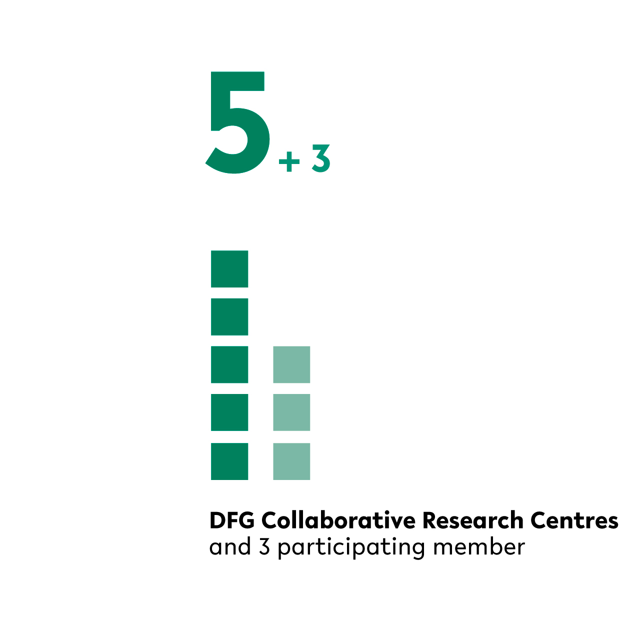 Five German Research Foundation Collaborative Research Centers (CRC), and participation in one external CRC.