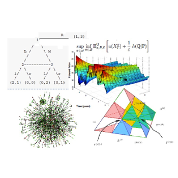 Illustrative graphics for game economic research, including game trees, simplex etc